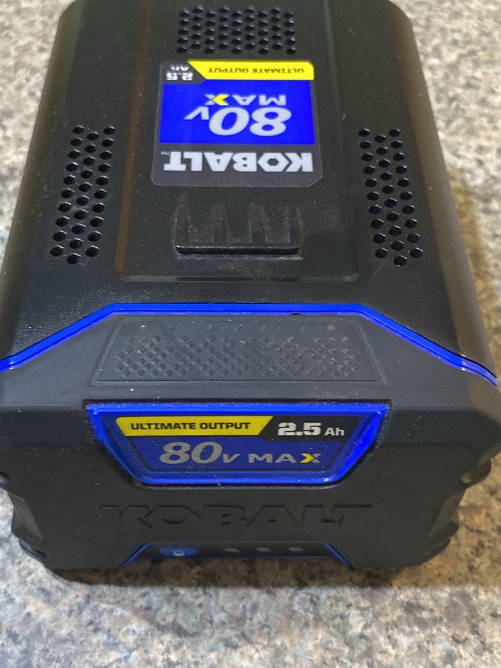 Kobalt 80V Max 2.5 Ah Battery & Charger - Black and Blue. (For mower)
